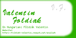 valentin foldiak business card